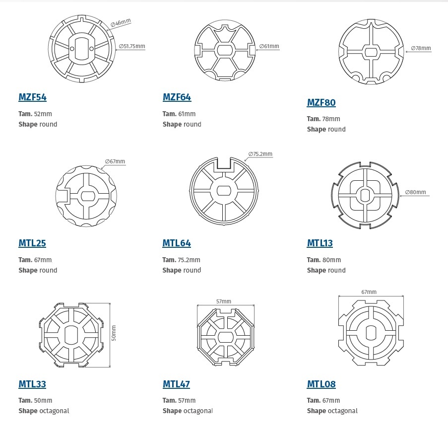 Redőnymotor adapterek 45 mm Redőnymotor adapterek 45 mm